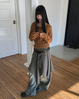 ティアンアシンメトリカルラップスカート