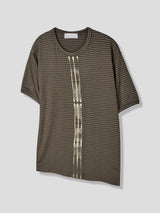 Smoke stripe slim half-sleeves 2color