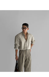 ベーシックコットンシャツ [beige gray]