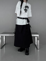 [unisex]フラワープリントオーバーフィット半袖Tシャツ (3color)
