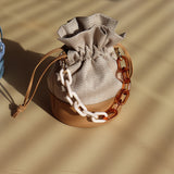 VIVICHO CANDY BAG HERRINGBONE CAMEL