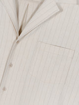 Back Cut-Out Linen Stripe Dress