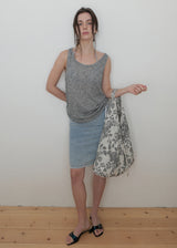 Linen Shirring Sleeveless Top_Dark Grey