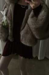 MODE COLLAR FUR JACKET