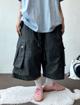 Nedi Cotton Multi Pocket Cargo Bermuda Shorts 2color