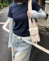 [ORIGINAL] Dot See-through Layered Long-Sleeve T-shirt