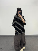 sheer striped t-shirt
