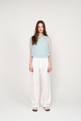 SEE-THROUGH COLLAR HALF KNIT (SKY BLUE)