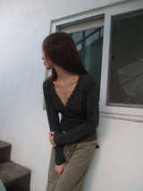 v neck slim t