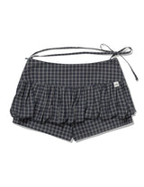CHECKERED PUMPKIN SKIRT PANTS(NAVY)