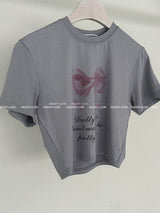 リボンキッチェンクロップショートスリーブTシャツ