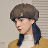 VA Stud Octagon Wool Beret / Brown
