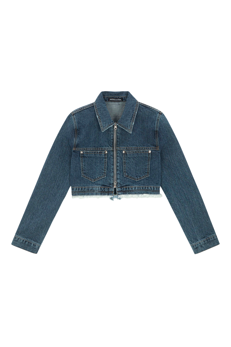CROP DENIM JACKET (FOR UNISEX)