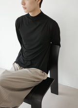 ドレープモックネックTシャツ