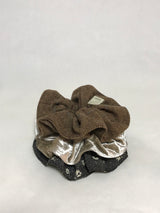 ヴィンテージヘアラッフル - トープベージュベルベット