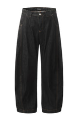 Black Curved Wide Jeans