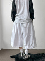 Loin Contrast Keyring Side Pintuck Bermuda Shorts 4 color