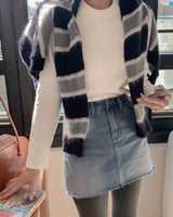 Striped knit cardigan