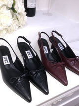 Ribbon Corset Slingback Heels