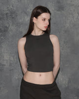 Triclipse Embroidered Sleeveless Khaki Gray
