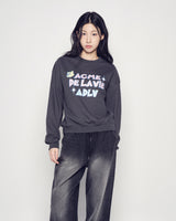 25FW WOMAN AC ベアキャンディクロップスウェットシャツ チャコール