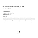 Contrast Stitch Round Knit