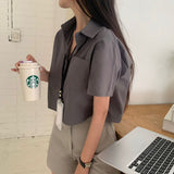 【BELLIDE MADE】定番セミクロップド半袖シャツ＆ブラウス