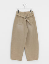 Crane Back Point Wide Washing Denim Pants