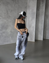 [UNISEX] ダーティーペインティングワイドパンツ