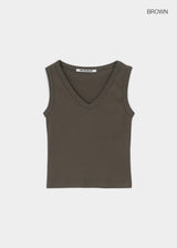 [B-BASIC] Tension Standard V-Neck Sleeveless Top (2 SIZE)