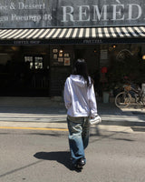 Cat gradation denim pants