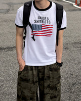 ルーアメリカンフラッグリンガーマッスルTシャツ