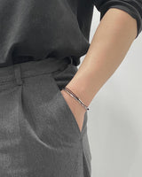 All surgical steel simple layered bar chain bracelet