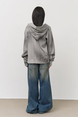 Tank Fading Waffled Zip Hoodie