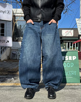 Round denim pants