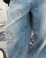 Loupe Brush Flower Denim Pants