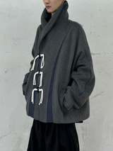 RELABEL (EVENT) Wool Coastline Revamped Patchwork Deconstructed Lapel-Enhanced Coat Jacket