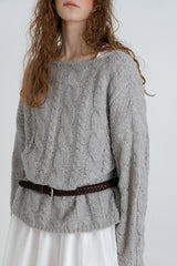 Cinnamon cable knit_gray