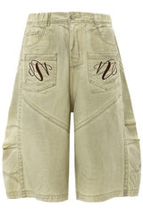 Inside-Out Dirty Denim Shorts