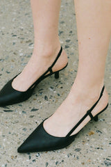 KITTEN SLINGBACK IN BLACK