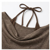 Seraphine Halter Drape Shirring Top