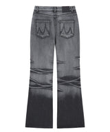 wrinkle denim pants (black)