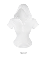 Bunny button hoodie top (4color)