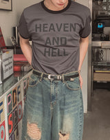 リンザー レタリング カラー マッチング ショート スリーブ Tシャツ