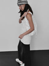 Jeanne Suede Shoulder Bag_Ivory