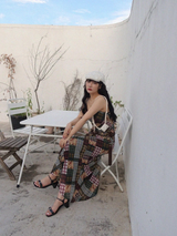 CHECK PATCH PRINTING LONG DRESS