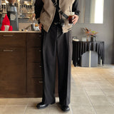 LMN Ries Deep One Tuck Back Banding Wool Wide Slacks (4 colors)
