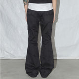 Cargo Pintuck Bootcut Pants (Black) F25QD887