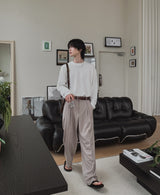 Summer double pleated wide slacks