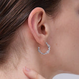 Multi Hash Tag Large Hoop Earrings (Silver)